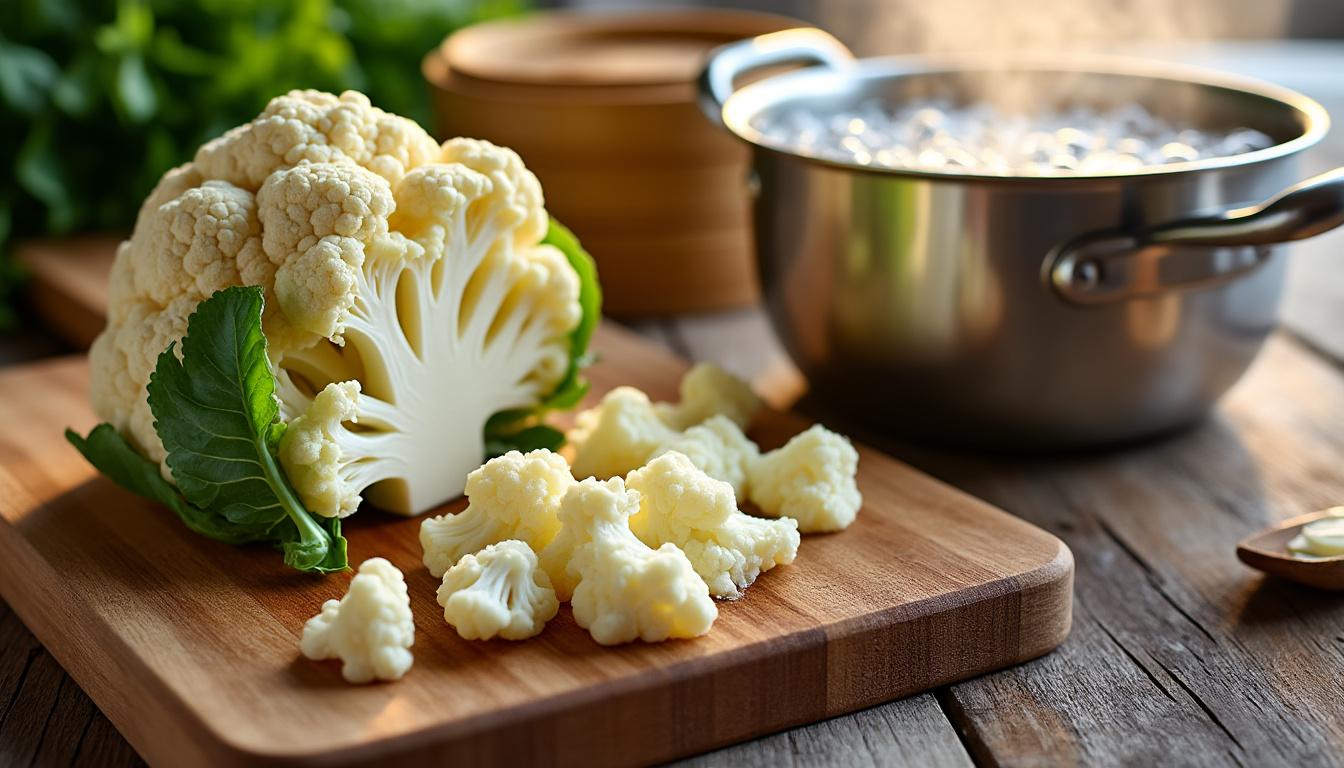 découvrez le temps de cuisson idéal du chou-fleur pour des recettes savoureuses et parfaitement réussies, que ce soit à la vapeur, à l'eau bouillante ou au four.