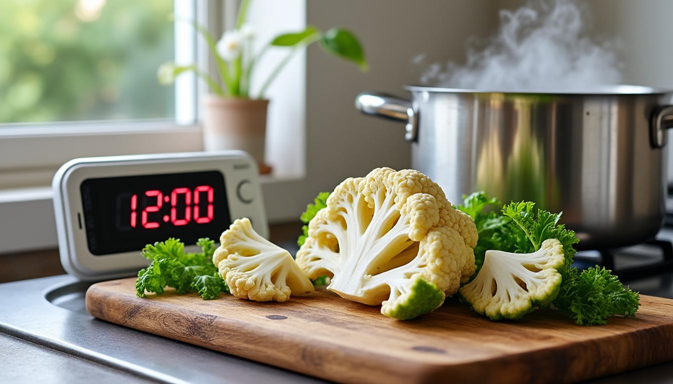 découvrez le temps de cuisson idéal pour le chou-fleur afin d'obtenir une texture parfaite, que ce soit à la vapeur, à l'eau bouillante ou au four.
